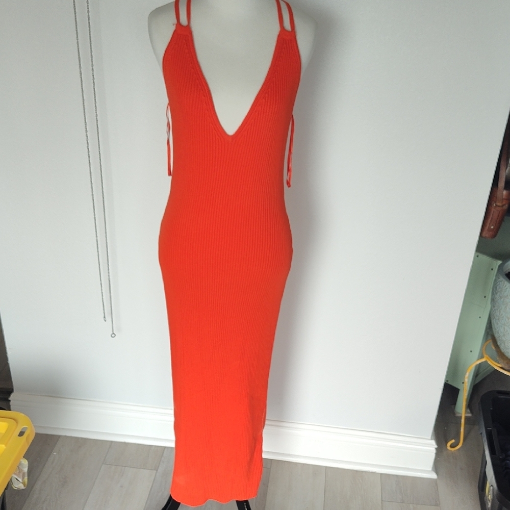 Michael Kors Orange Bodycon Cocktail Dress